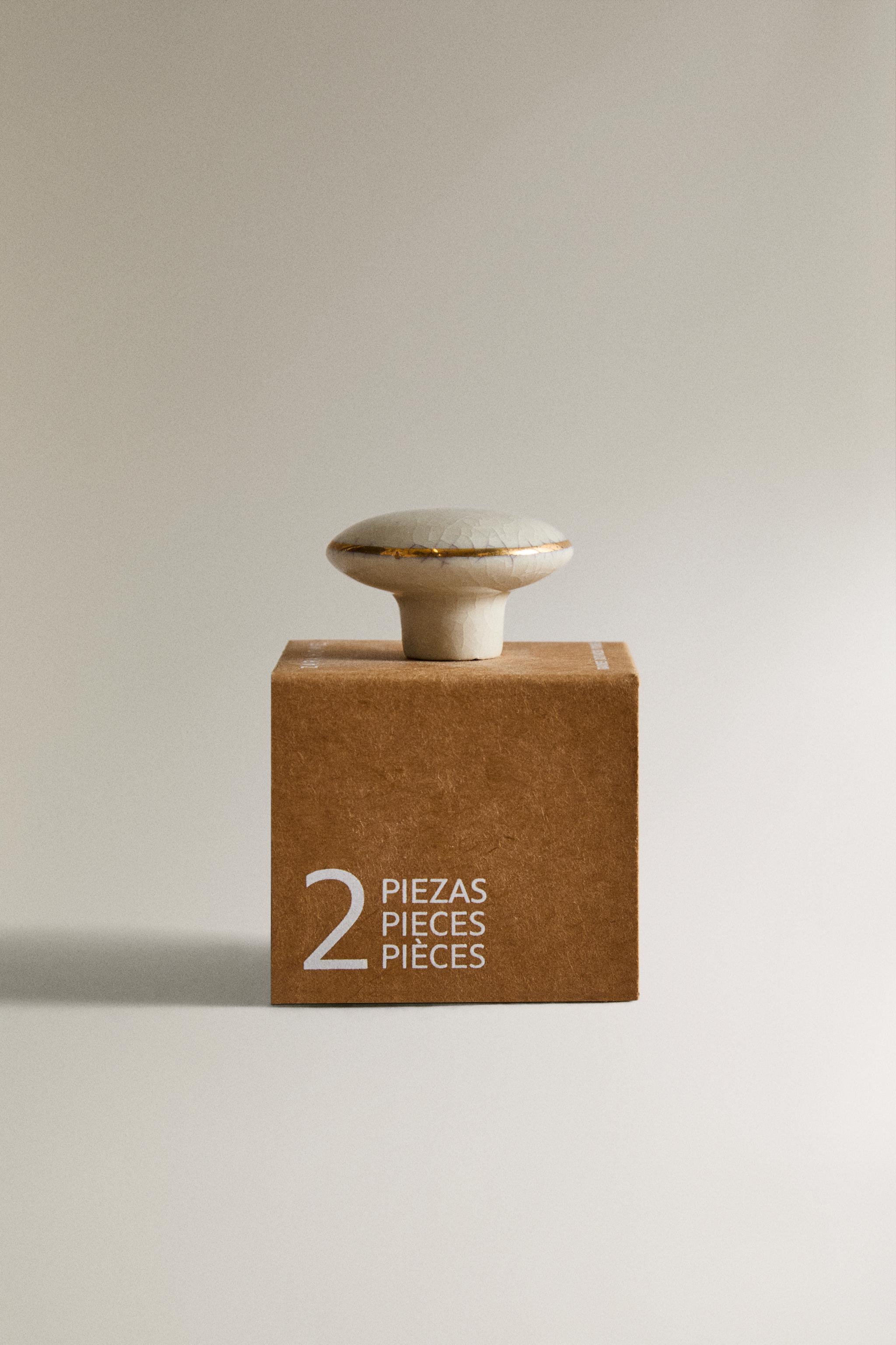 LOT DE BOUTONS MEUBLE RONDS EN CÉRAMIQUE (LOT DE 2)